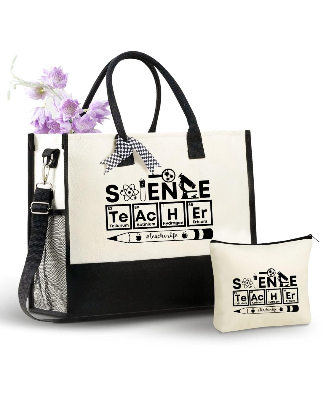 InnoBeta Science Teacher Appreciation Gifts Canvas Tote Bag for Women, Important Science Teacher Stuff Bag, Teacher Gifts for Teacher Appreciation Day, Birthday, Thanksgiving, Christmas
