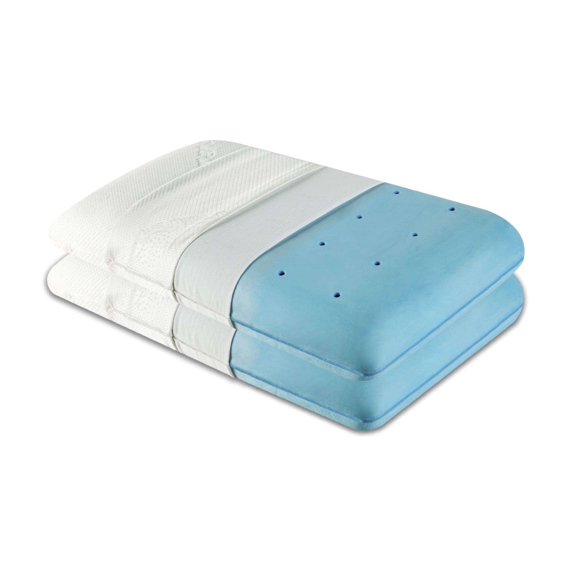 The White Willow Pillow Set of 2 Orthopedic Memory Foam Cooling Gel Extra Large King Big Size Neck & Back Support Sleeping Bed Pillow (27" L x 17" W x 5" H Inches)- Off White