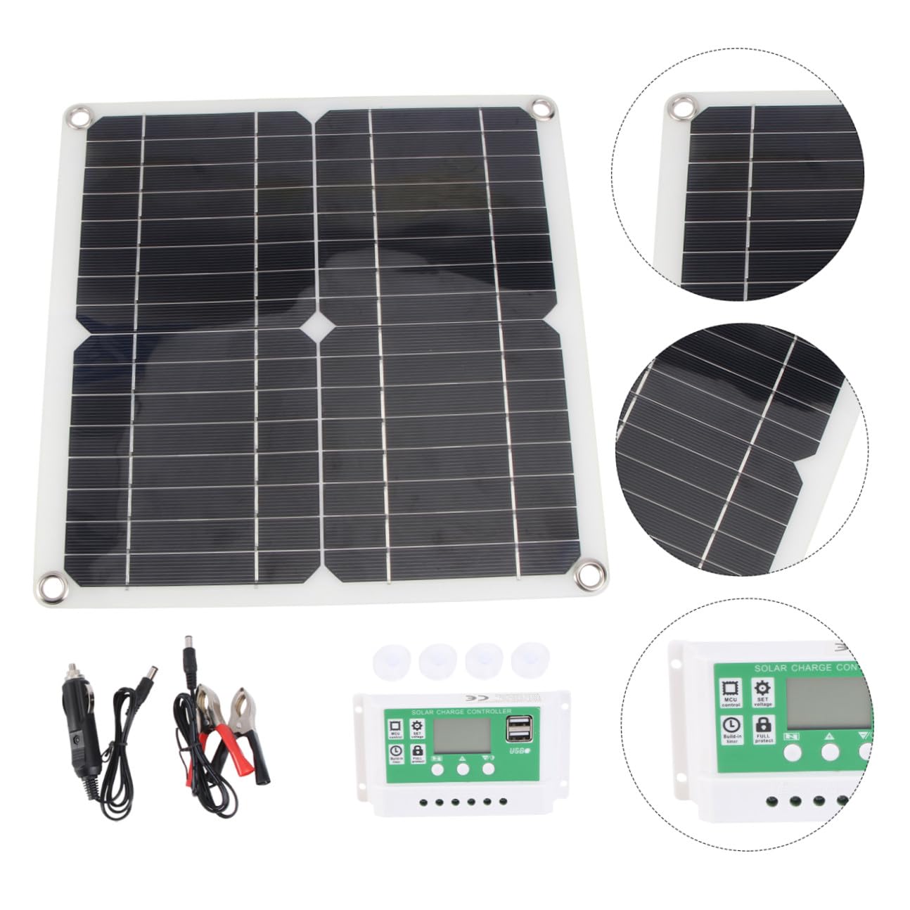 BESPORTBLE Cargador Solar Portátil Flexible Monocristalino con Controlador para Exteriores Ciclismo Camping y Viajes Equipo de Carga USB para Móviles y Tablets