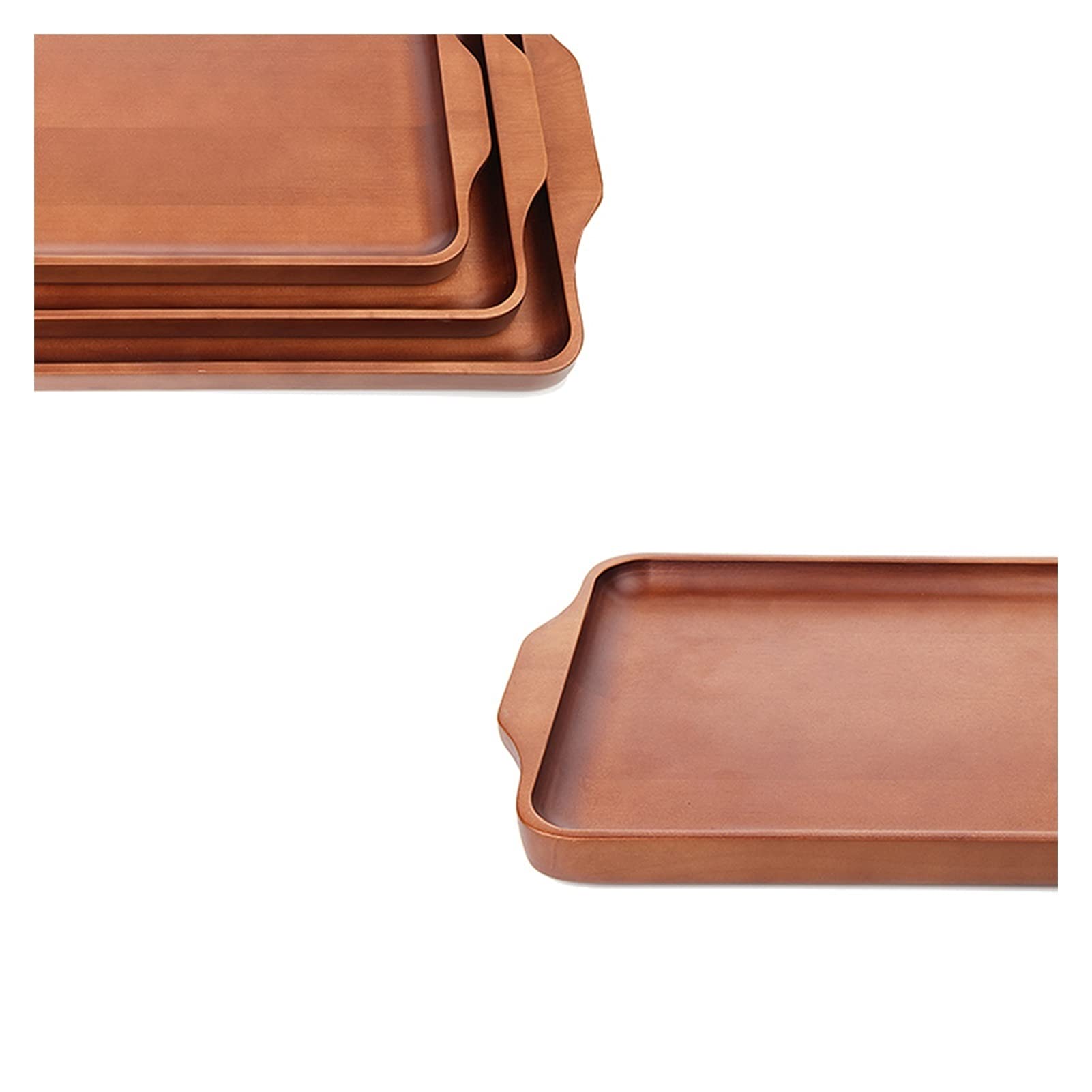 Bandeja Bandeja de servir y plato, placa de senderos de madera rectangular con bandeja de bocadillos de mango, bandeja de desayuno, decoración de granja con estilo Sirviendo platos Bandejas para Servi