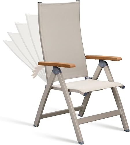 Silla plegable ajustable, balcón interior y exterior, porche de patio, césped de jardín, piscina, para cómodas sillas plegables, reclinable portátil