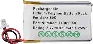 Pickle Power Replacement for Sena 50S Battery, 3.7v 1150mAh 102540 Battery for Sena 50S Motorcycles Bluetooth Headset