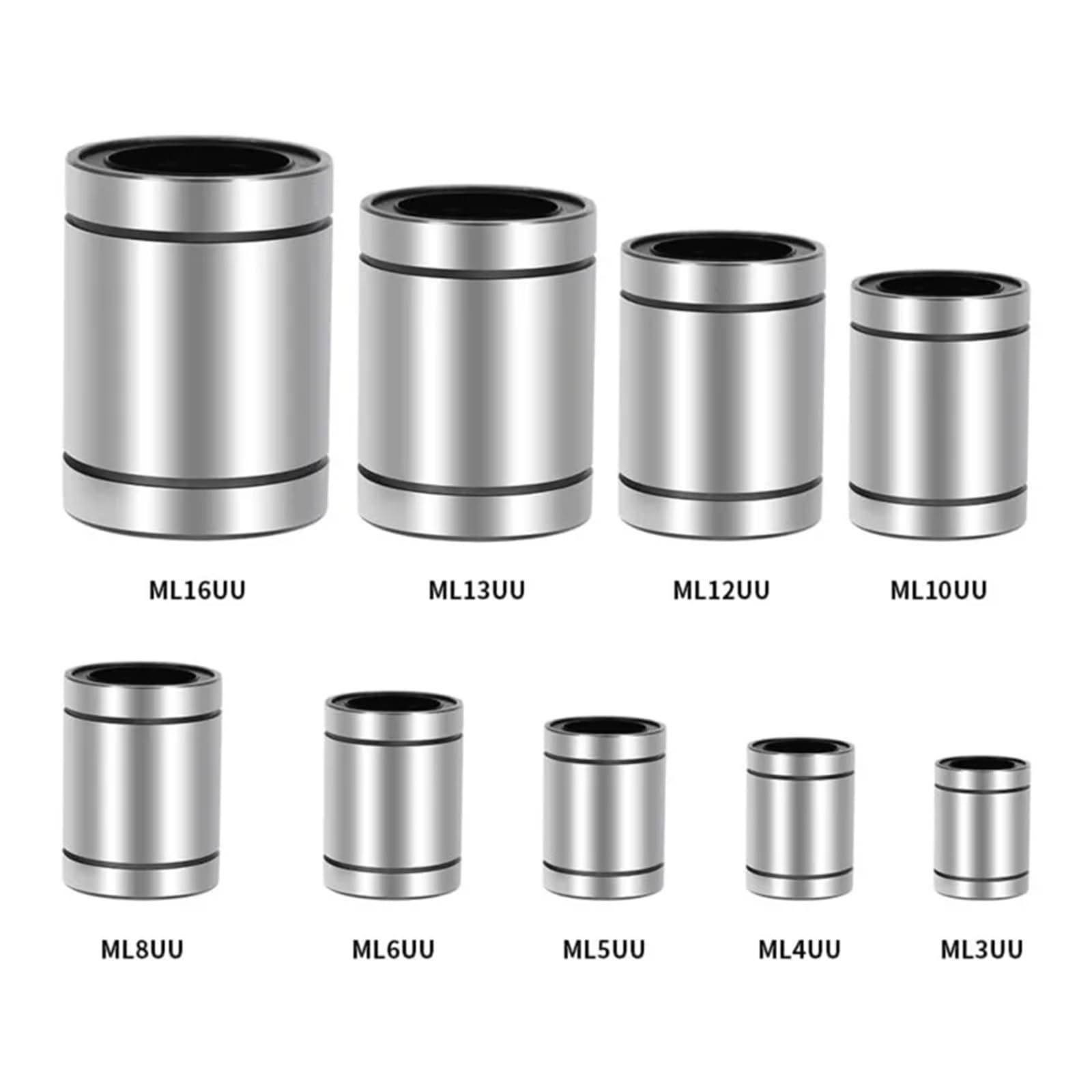 Rodamientos, Rodamiento lineal de bolas de 8 mm de longitud, LM6UU, LM8UU, LM10UU, LM8LUU, LM6LUU, LM12UU, LM3UU, LM4UU, LM14UU, piezas CNC for impresora 3D. Precisión, multiusos(LM10LUU 10x19x55)