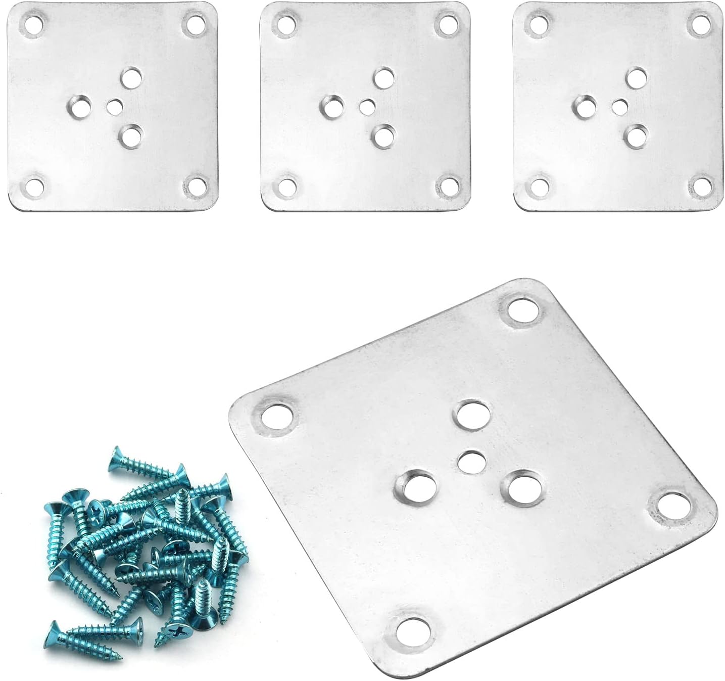 DGHAOP 4pcs Mounting Plates for Furniture Legs Flat Metal Sofa Leg