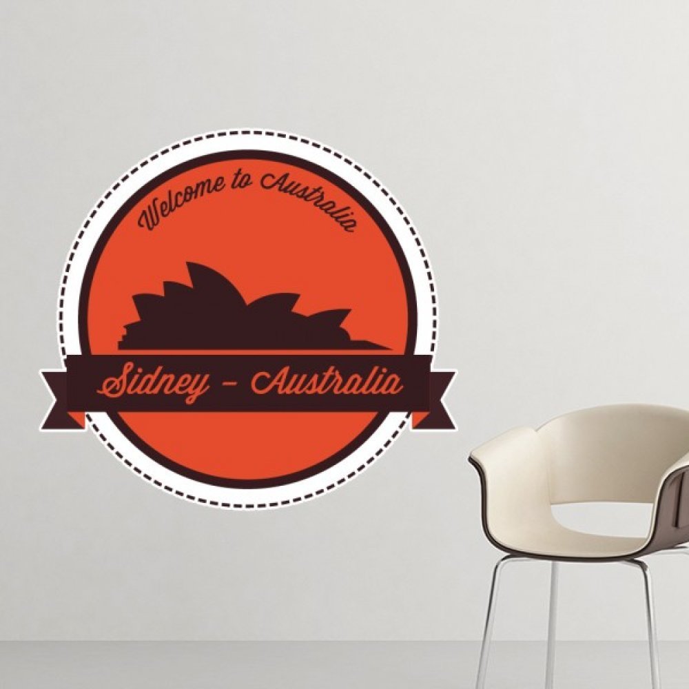 Autocollant mural Opéra de Sydney art stickers design silhouette Australie