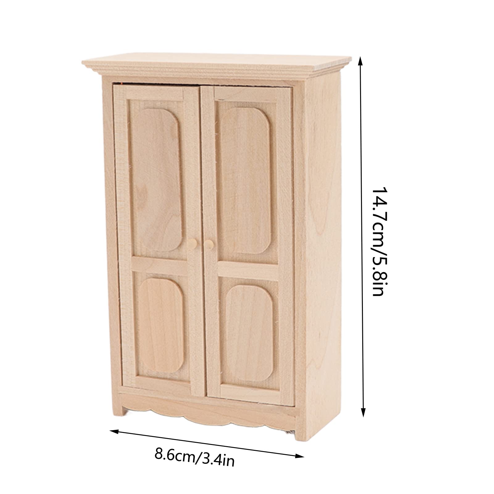 Alomejor Buffet miniature pour maison de poupée, armoire sculptée en bouleau pour salle à manger, modèle de maison, collection Alomejor Buffet miniature pour maison de poupée, armoire sculptée en bouleau pour salle à manger, modèle de maison, collection