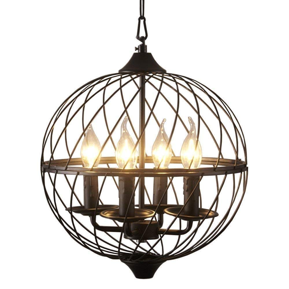 Suspension industrielle vintage avec lustre noir rétro E14 pour décoration loft et restaurant