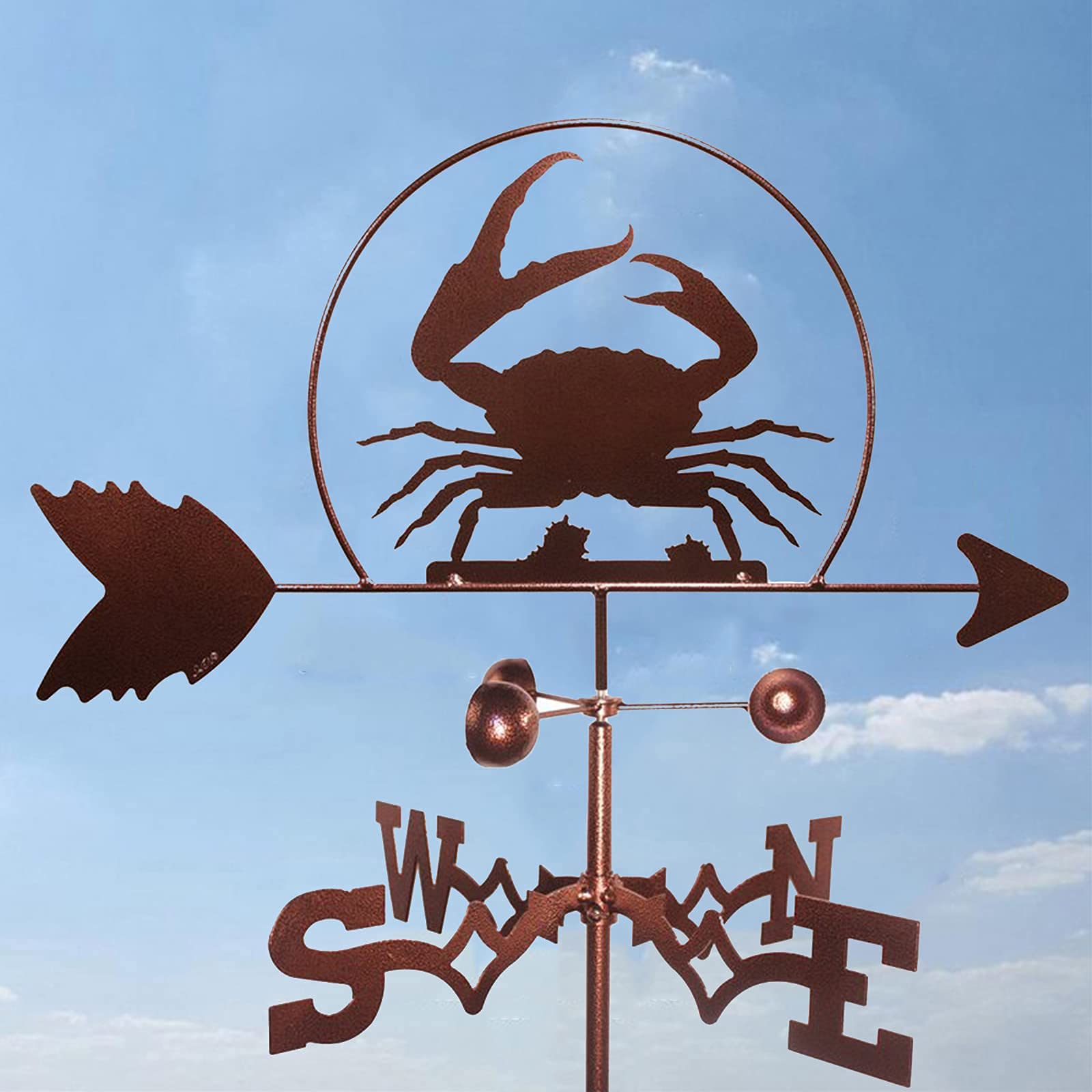 Wetterfahne, Eisen, für Außenschuppen, Hofdächer, Scheunen, Dekoration, Bauernhof, Retro, langlebige Szene, Windrichtungsanzeige, professionelles Messwerkzeug, Krabbe