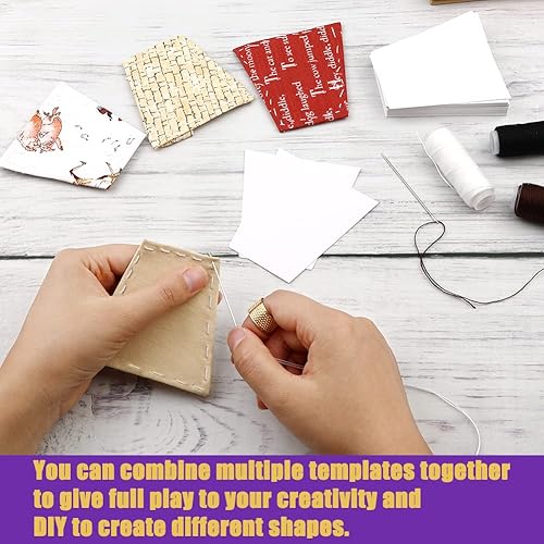 Miniatura 6 de 100 unidades de papel para piezas de papel, plantillas de papel trapezoidal para piezas de papel, plantillas de acolchado para uso en proyectos de