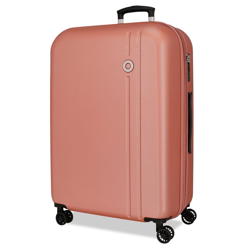 ROLL ROAD Menorca Medium Nude Suitcase 46x65x24 cm Rigid ABS Combination Lock Integrated 56L 3.45kg 4 Double Wheels Extendable