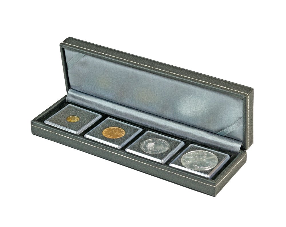 LINDNER Das Original Estuche para Moneda NERA S con 4 casilleros Cuadrados para Monedas/cápsulas para Monedas con un diámetro Externo de hasta 52 mm