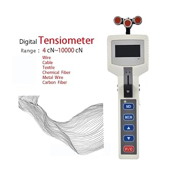 1000cN Digital Tensiometer Tension Meter Tension Gauge for Wire,Cable,Textile,Chemical Fiber,Metal Wire,Carbon Fiber,Dynamometer(10000cN(100N))