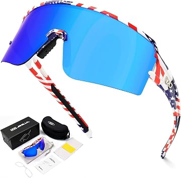 AVV Polarized Sports Sunglasses for Men Women UV400 Protection Cycling Glasses,Ideal for Running Baseball Fishing Driving