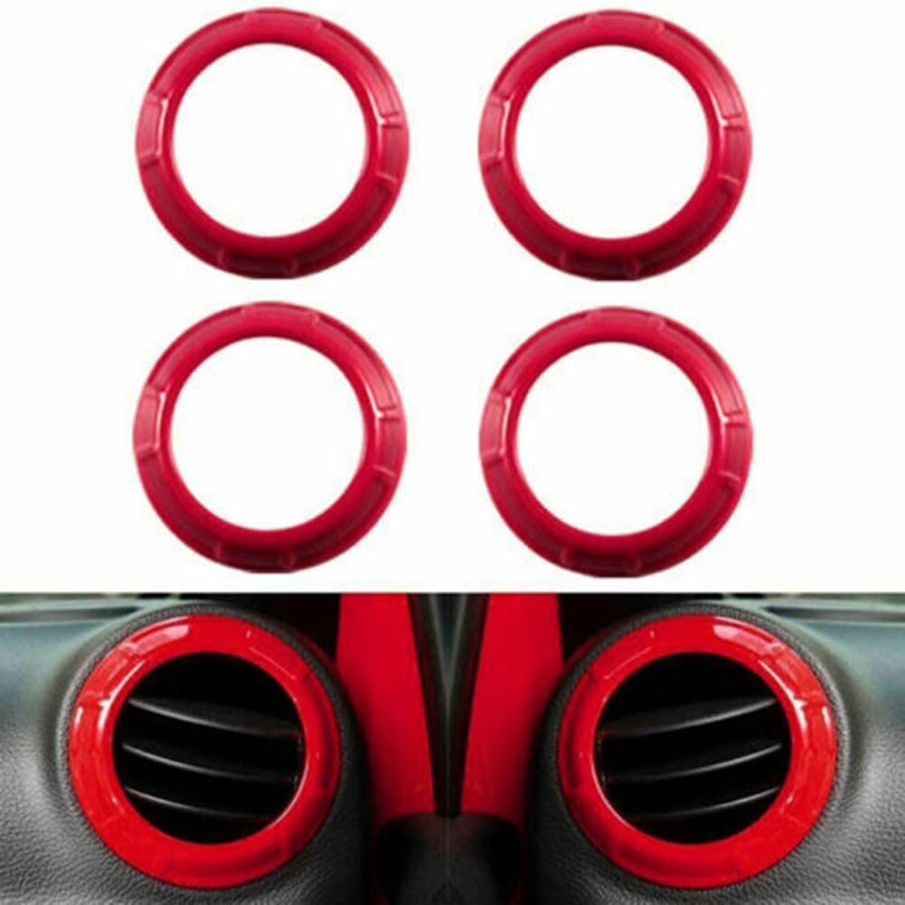 Kit de garniture de décoration intérieure de voiture rouge, 18 pièces en ABS pour tableau de bord pour Jeep pour Wrangler JK JKU 4 portes 2011-2017, accessoires de style de véhicule faciles