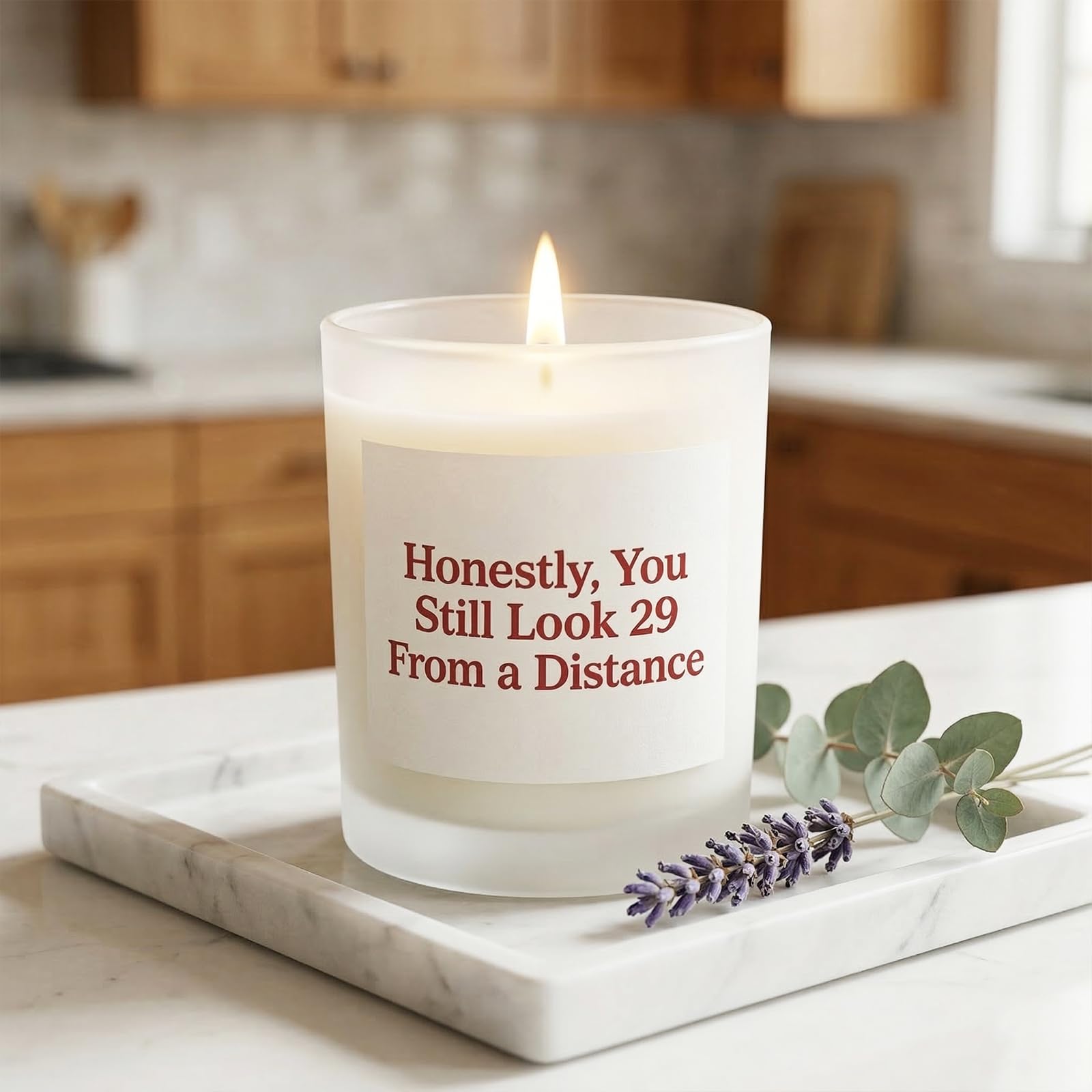 Virelle Women's White 30Th Birthday Candle - Handmade Soy Wax Lavender Scented Happy Birthday Candle, 30Th Birthday Gifts For Men, Wife, Husband, Friend - Birthday Decorations & Gift Ideas