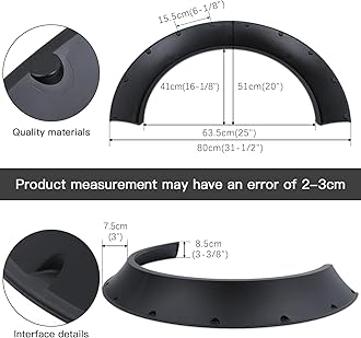 Universal Fender Flares 4PCS Car Large Fender Wide Body Kit Flexible Wheel Arches Edge Protector PP Material,Dodge Challenger Mustang Car,JDM MODERN(84cm-Wide body)