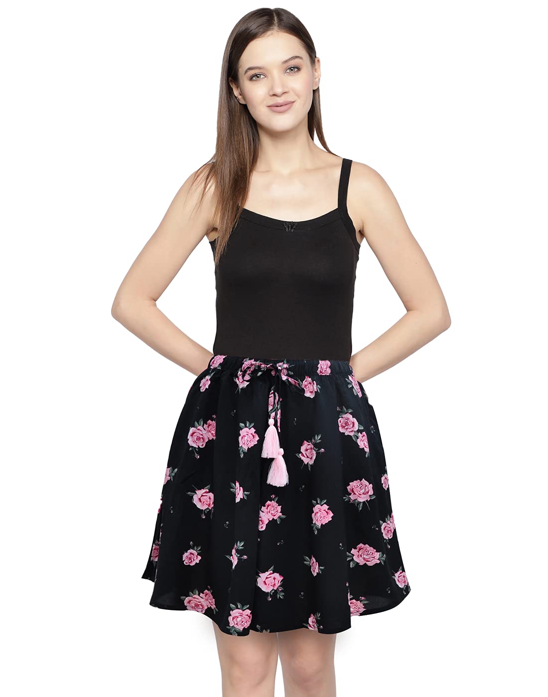 B STORIES Women's Viscose Printed Culotte Shorts