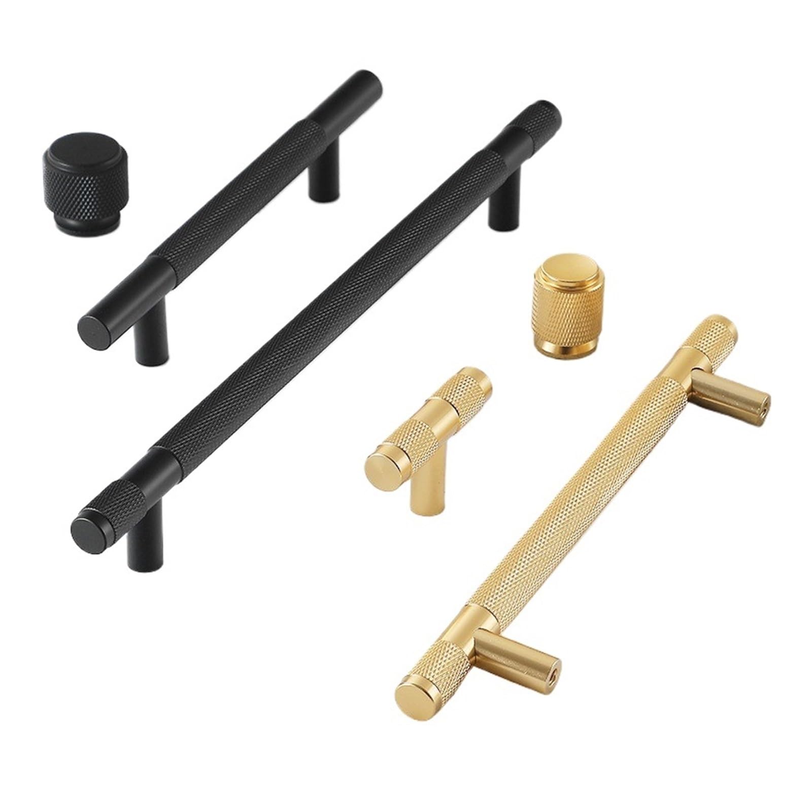 Küchenschrankgriffe 20 STÜCKE Moderne Aluminiumlegierung Schwarzgold Küchenschrankgriffe(5086 black 192mm)
