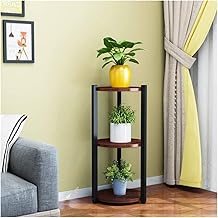 Plant Stand Indoor Outdoor ,Round Tall Metal Plant Stands , 3 Tier Flower Pot Plant Holder, Modern Plant Shelf For Corner Living Room Garden Balcon (Brown)