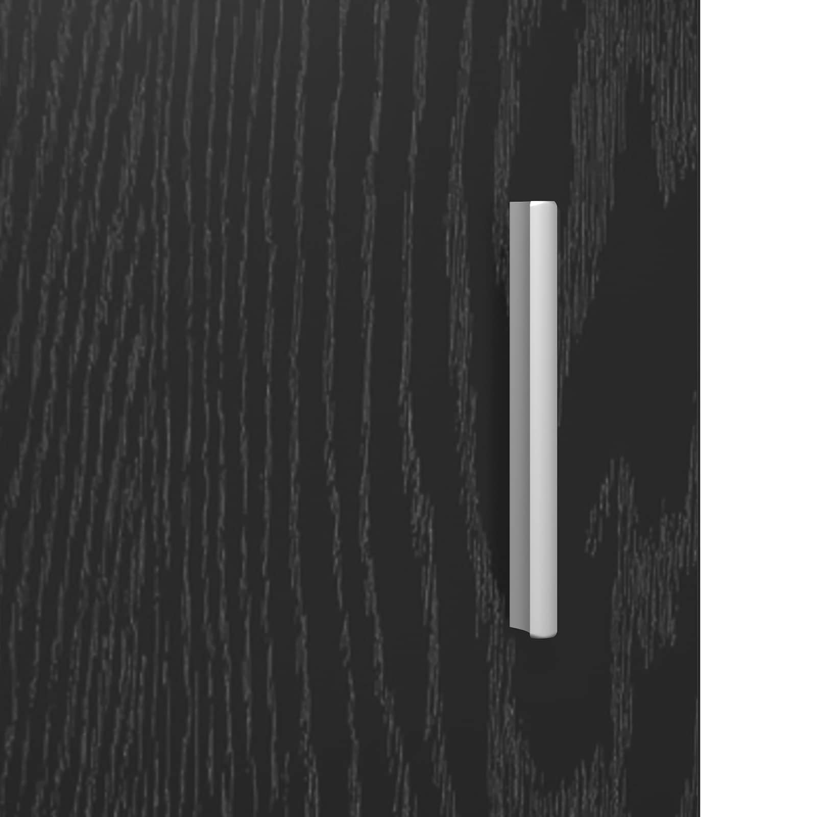 Credenza in rovere nero, 98,5 x 33 x 80 cm, credenza a 3 ante