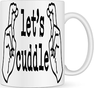 Let's Cuddle Funny Novelty Coffee Mug - Rude Office Gift Coffee Cup - Best Friend Gifts for Women & Men - Anniversary Gifts for Couple - Joke Valentines Day Gift for Husband Wife Boyfriend Girlfriend