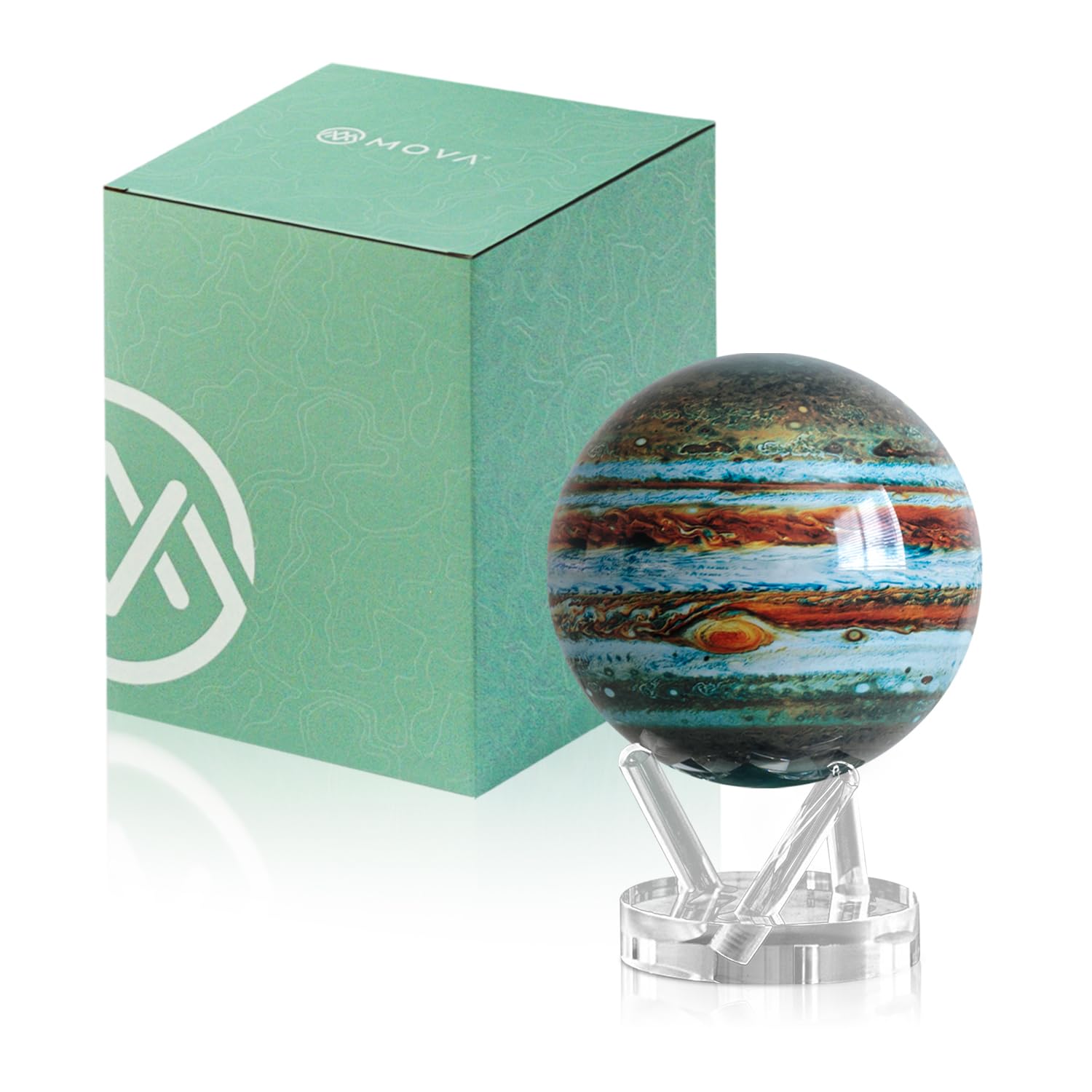 MOVA Globe - Jupiter Signature (6") | Solar-Powered Rotating Planet Display for Desk or Shelf | No Batteries or Wires | Floating-Style Space Decor