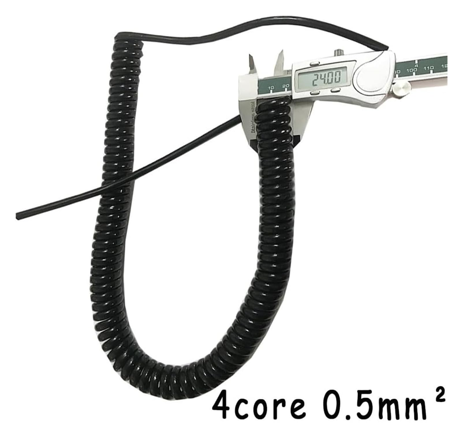 Cavo telefonico Cavo di alimentazione flessibile a spirale, cavo di alimentazione a spirale nero a 4 poli, filo estensibile quadrato da 0,5 mm, lunghezza 1 metro, 2 metri, 3 metri(Stretch 2 meter)
