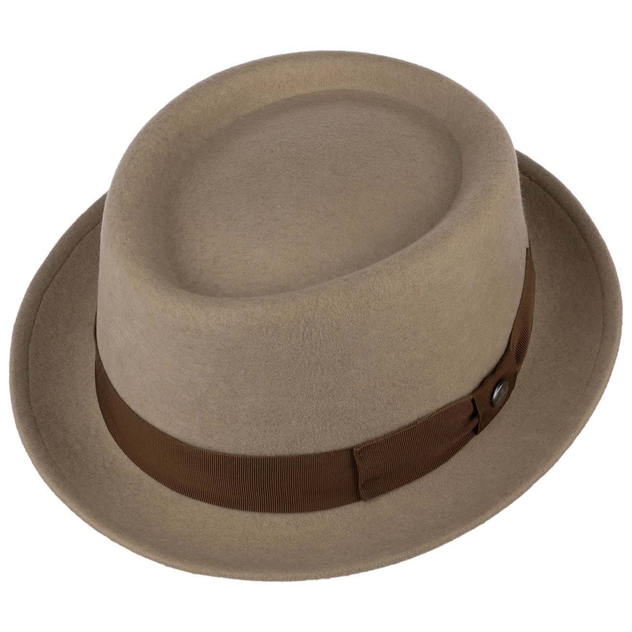Lierys Chapeau Crushable Pork Pie Femme/Homme - Made in Italy en Feutre de Laine avec Ruban Gros Grain Automne-Hiver Hiver