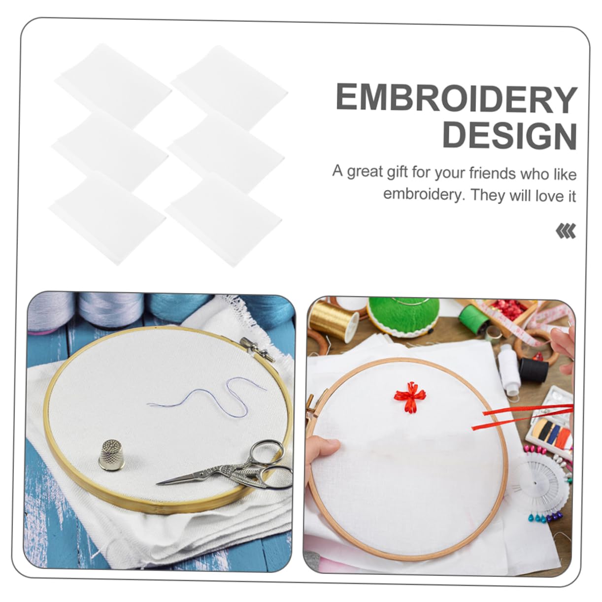 KONTONTY Embroidery Gridding Fabrics 10 Sheets Cross Stitch Fabric Embroidery Cloths for Sewing