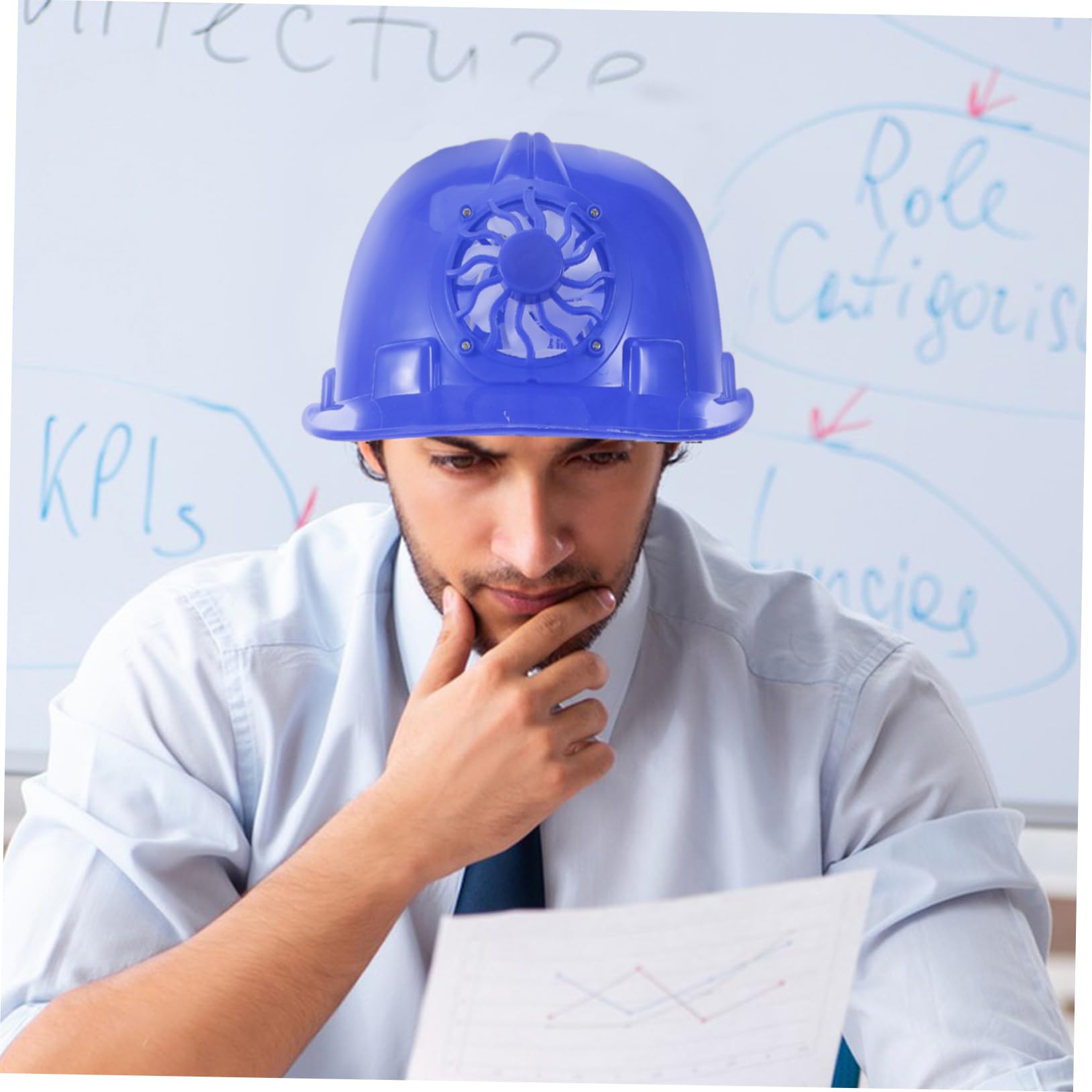 SHINEOFI Casco Sicurezza con Ventilatore Solare per Lavori Edili Hard Hat e Traspirante per Casco con Ventilatore Solare per Comfort Ottimale Esterni