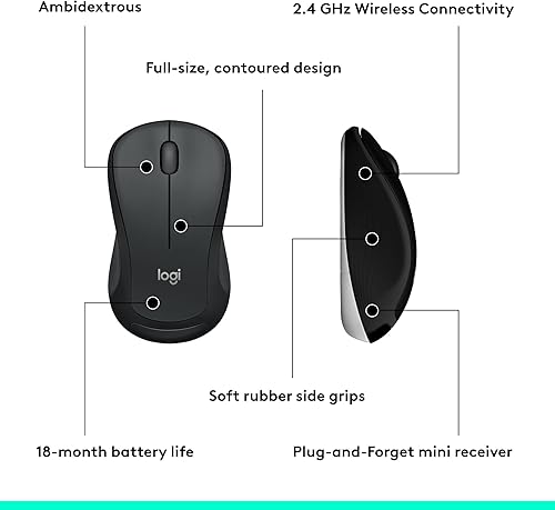 Miniatura 9 de Logitech MK540 Combo avanzado de teclado y mouse inalámbricos para Windows, receptor USB unificador de 2.4 GHz, teclas de acceso rápido multimedia,