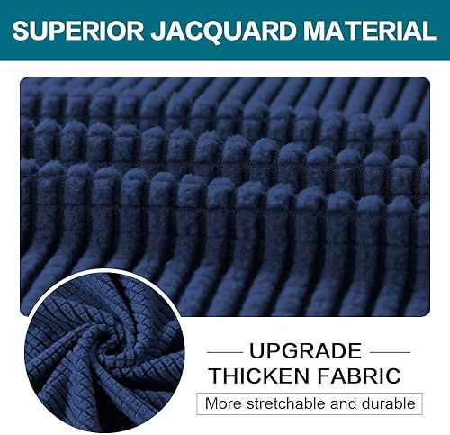 Miniatura 4 de Turquoize Funda de sofá azul marino para sofá de 3 plazas, funda de sofá biplaza para sofá de 2 asientos