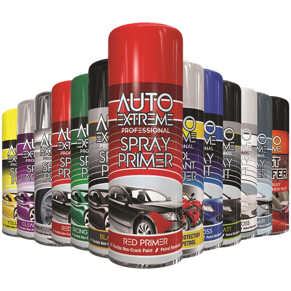 Alezyb Red Primer - 1 X Auto Extreme Spray Paint 400Ml Professional Quality, Perfect Finish Multipurpose Aerosol For Cars, Bikes,Vans, Metal, Wood
