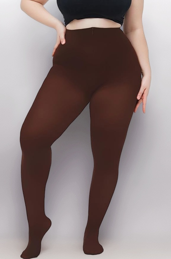 Brachy Women Warm Thick Fur Lined Fleece Winter Thermal Soft Legging Tights Stocking Slim Fit (Brown)