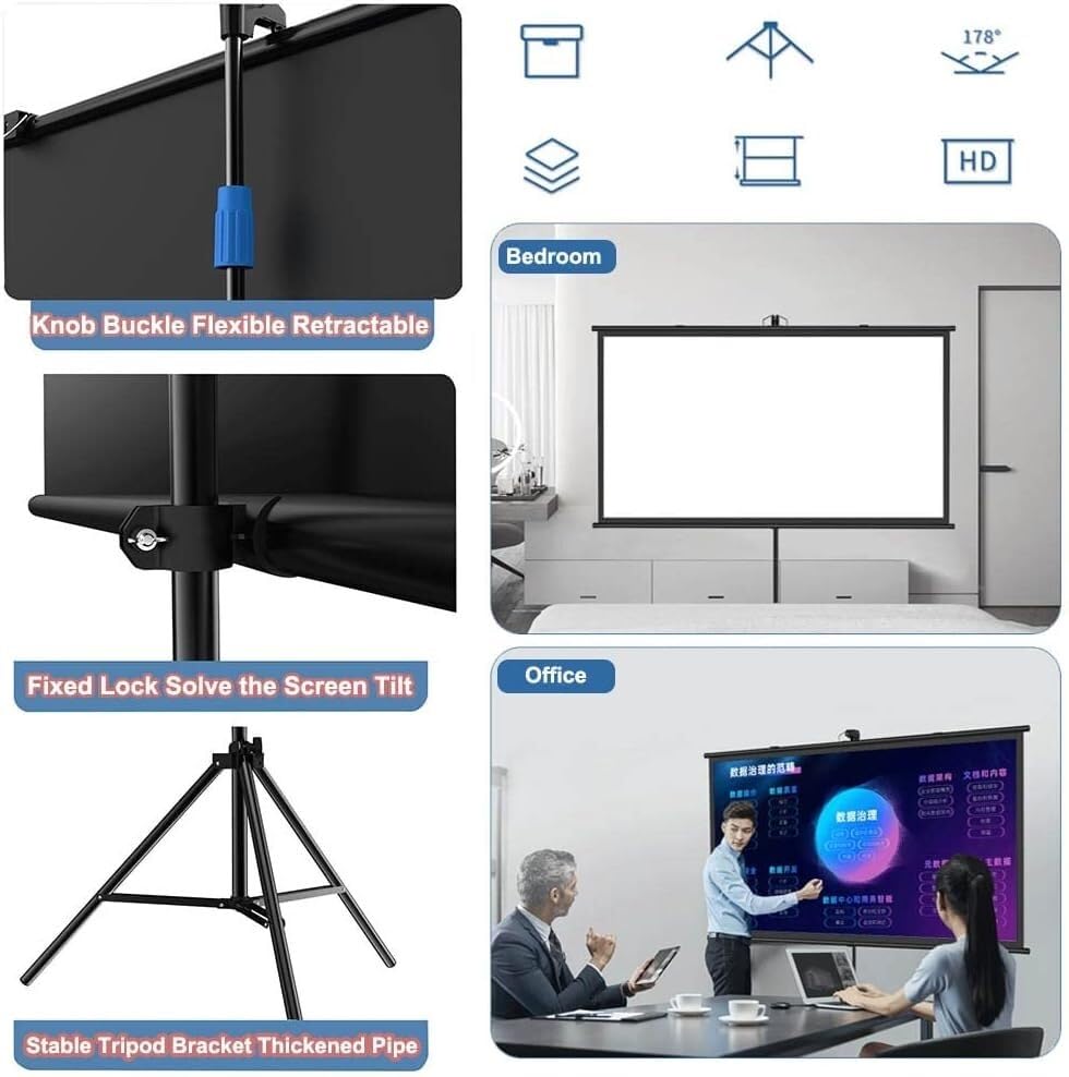 Pantalla manual de proyección 60 pulgadas 4:3 con trípode miniatura 3