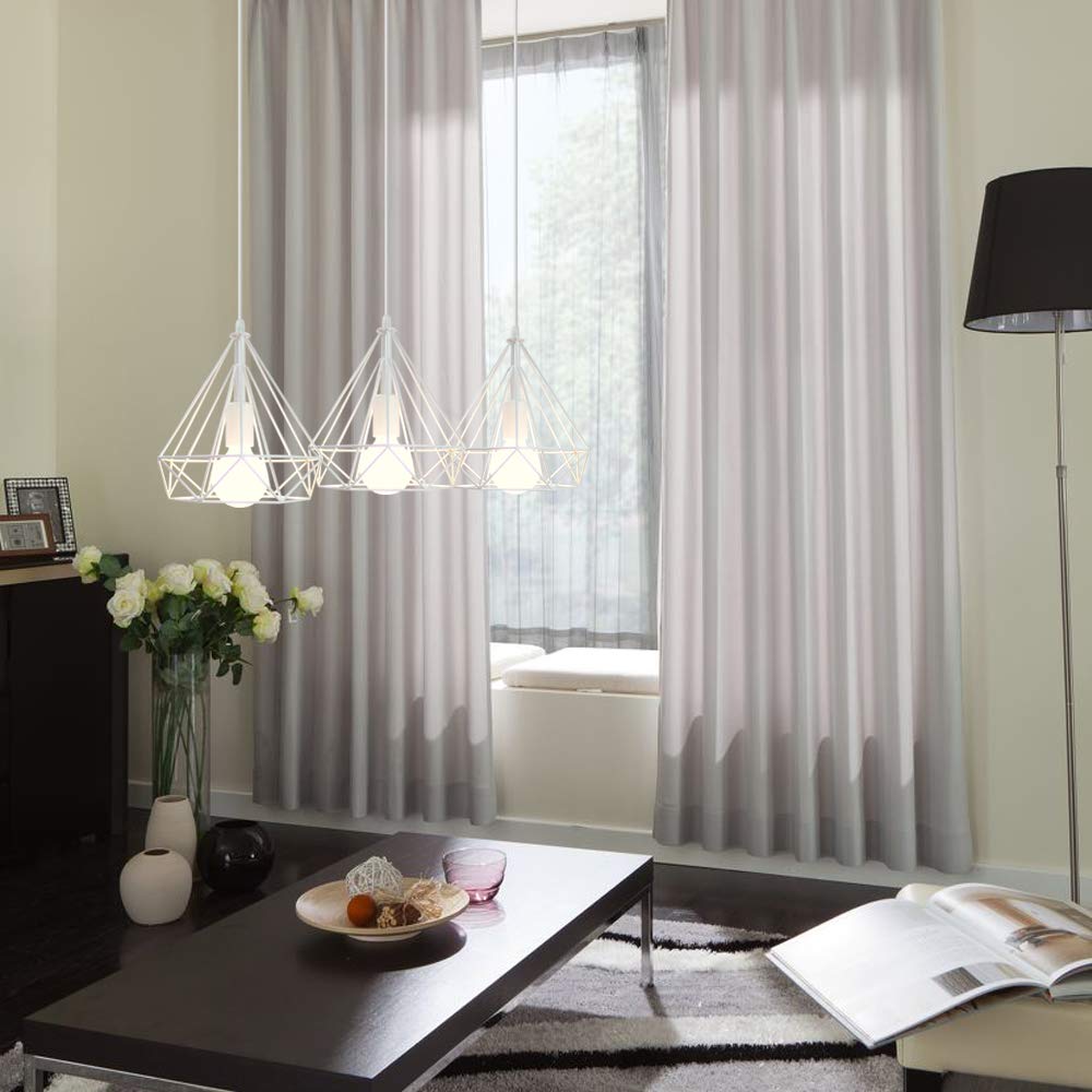 IDEGU Lampada A Sospensione Diamante – Stile Industriale Vintage – Bianca 25 Cm – Portalampada E27