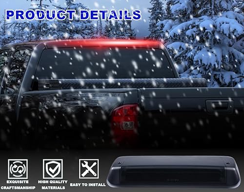 Miniatura 3 de PIT66 3 luz de freno LED, compatible con Ford F150 2004-2008 Tercera lámpara de freno de freno luz de lente ahumada carcasa negra