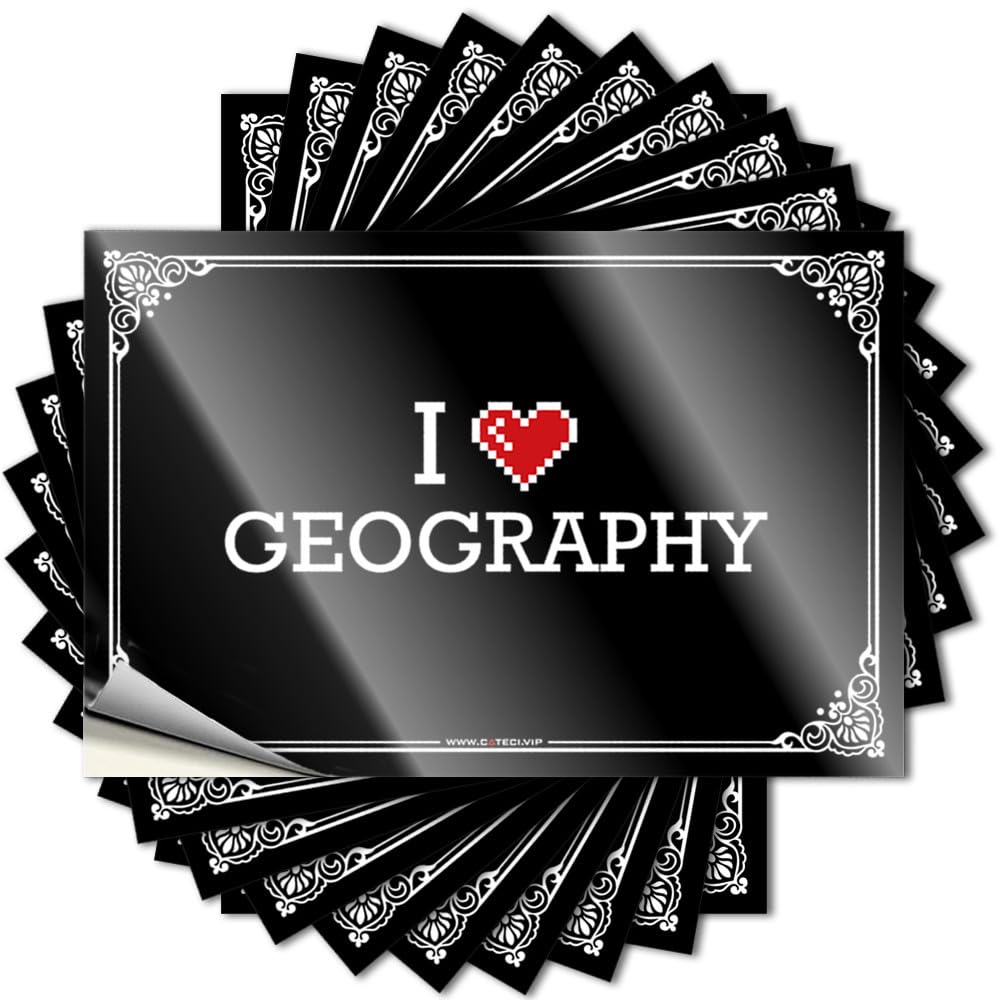 Tattoo - Metal Case I Love Geography for Halloween Home Decor Men(6X9CM)