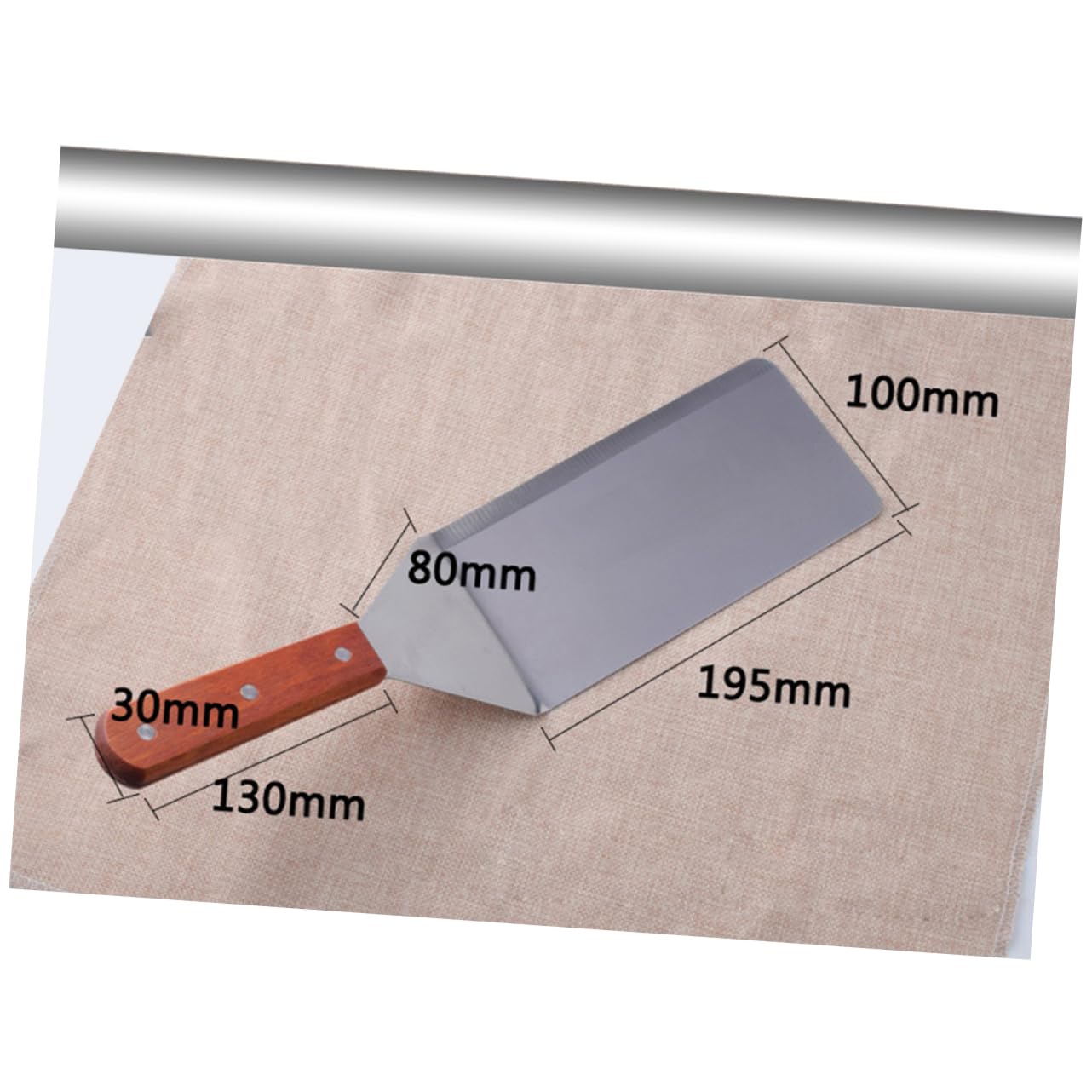 SOLUSTRE Stainless Steel Pancake Shovel Barbecue Turner Baking Tool with Handle for Home Cooking Heat Resistant Easy to Clean for Grilling and Serving