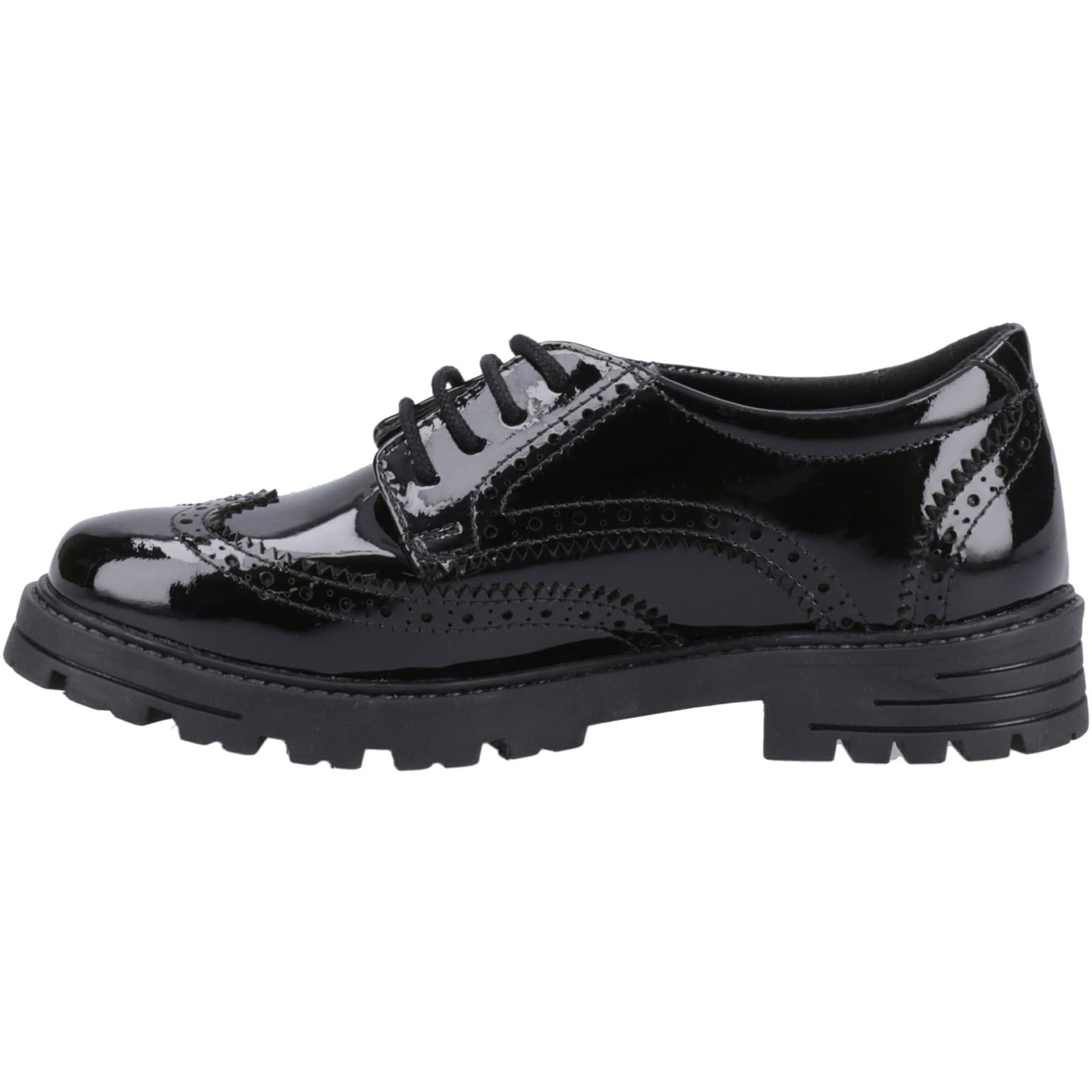 Hush Puppies Girls Maxine Patent Junior Shoe - Black - UK11 EU29