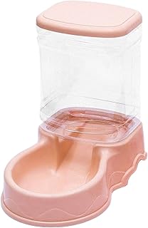 Gazechimp Automatic Pet Feeder Water Dispenser Feeding Bowls Dish for Small Medium Large Dog Pets Kitten Big Capacity 3.5L, Pink Food Feeder