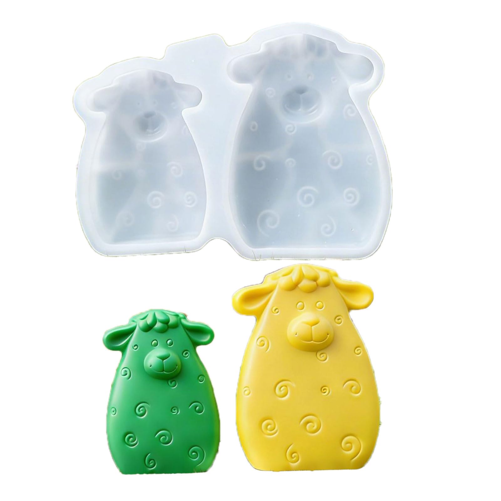 CUNZJIA Silicone Half 3D Sheep Mould for Candle Soap Plasters Casting Craft Making