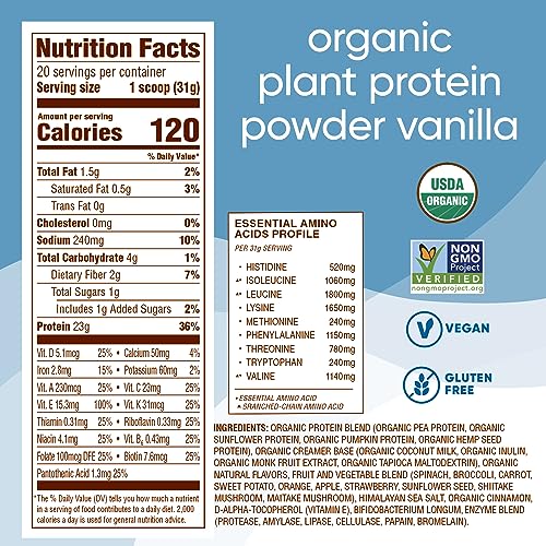 Nutiva Organic Vanilla Plant Protein Smoothie Mix #TOP25