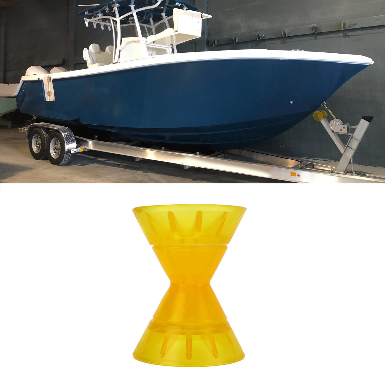 Rodillo en forma de arco marino – Rodillo moldeado de PVC amarillo de 3 piezas para una reducción suave del arrastre, ideal para remolques de barcos, caravanas y yates