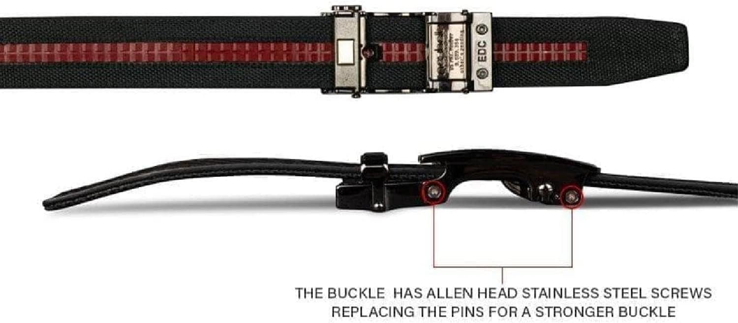 Nexbelt Men’s EDC Ratchet Belt | Bond Black 1.375" [35mm] Leather Strap – Micro-Adjustable Gun Belt for Concealed Carry – Tactical Accessories, Mens Belt Ratchet & Riggers Belt