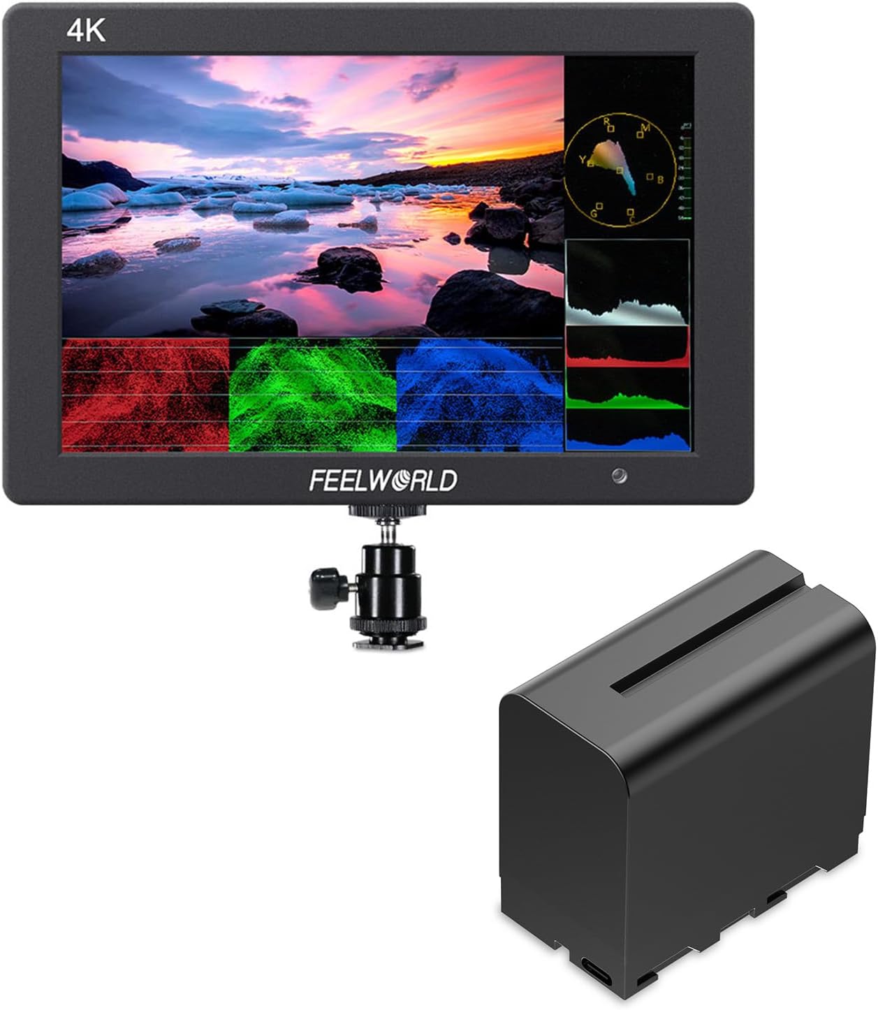 FEELWORLD T7 Camera Monitor with F970 6600mAh Batteries