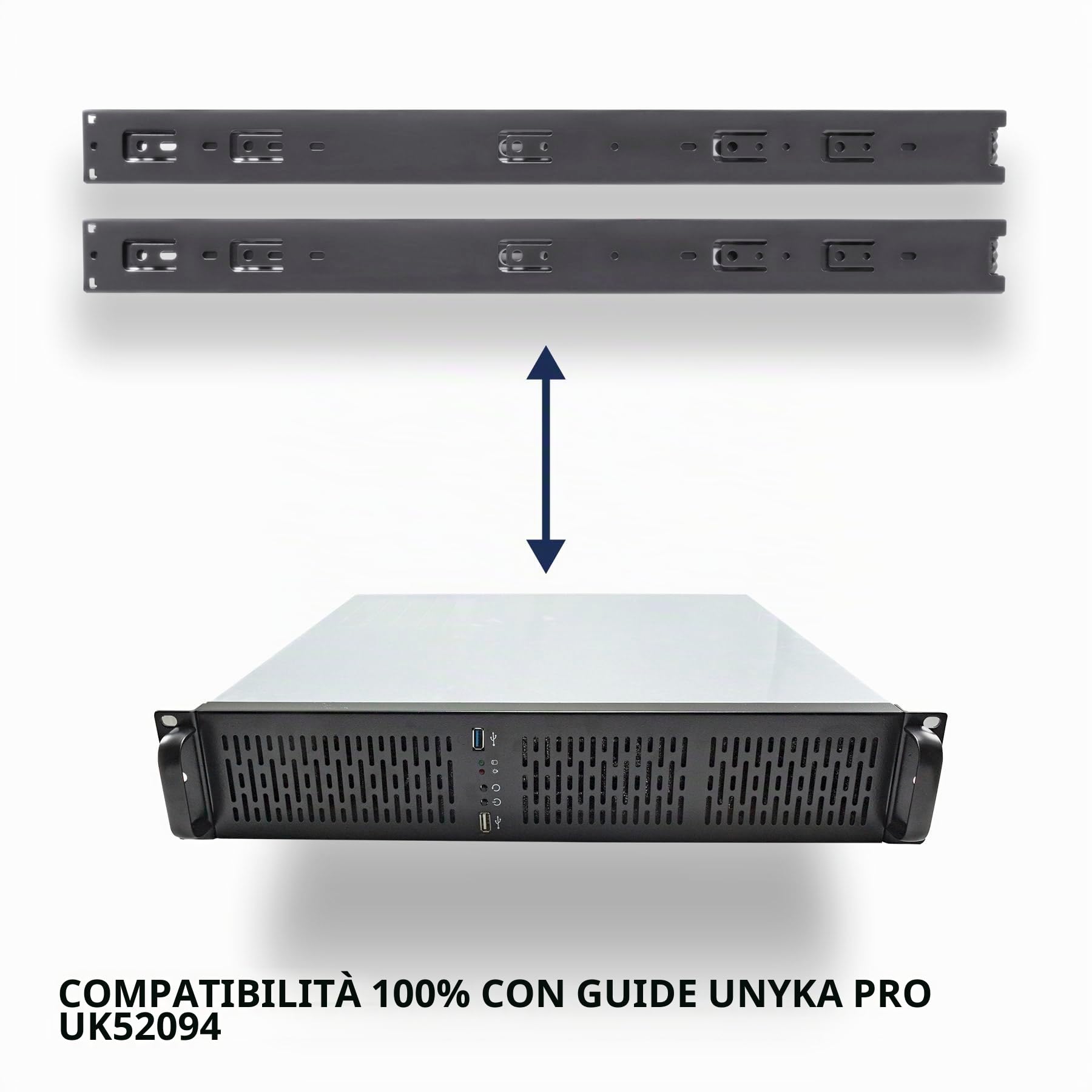 Rack 2129 19" 2U - Argento/Nero - 1 x USB 3.0 + 1 x USB 2.0