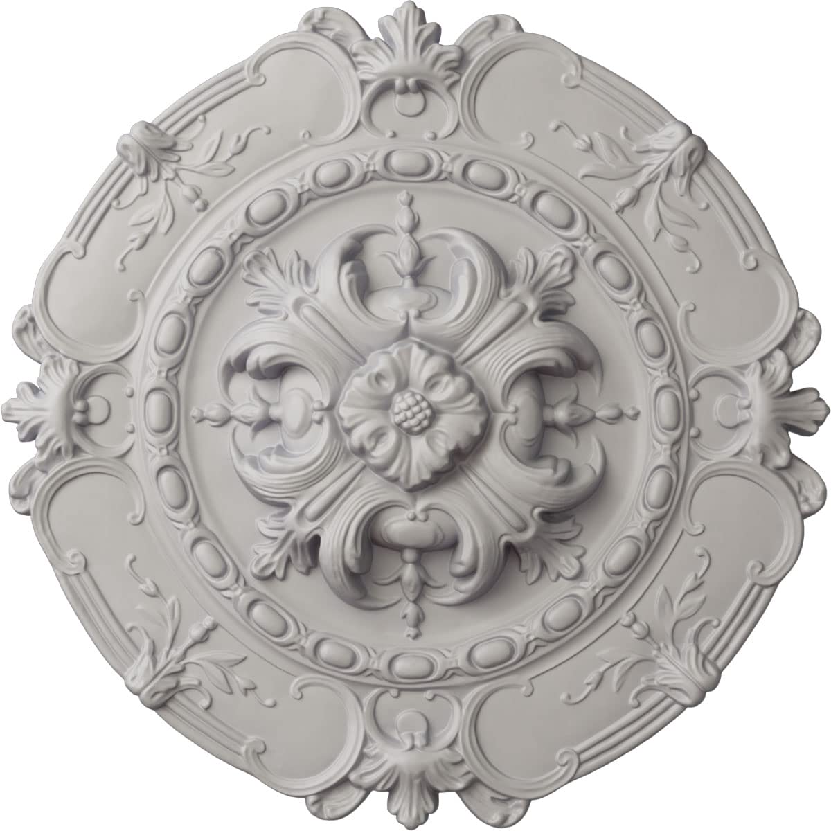 Ekena Millwork CM16SOUWF Southampton Ceiling Medallion, 16 1/2"OD x 2 3/8"P, Hand-Painted Ultra Pure White