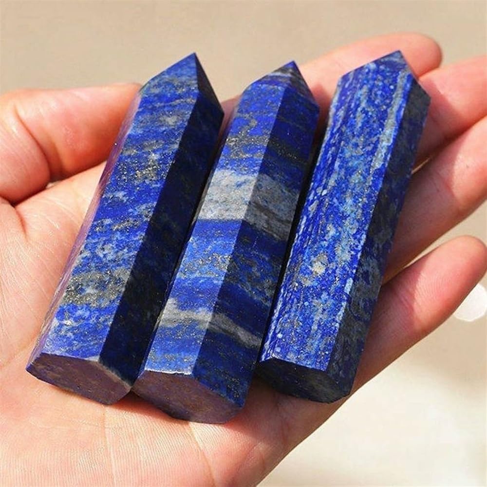 KJEBVHIRS Lapis Lazuli Small Column Crystal Home Office Decoration Psychotherapy Abrasive Ornaments (Size : 3pcs)
