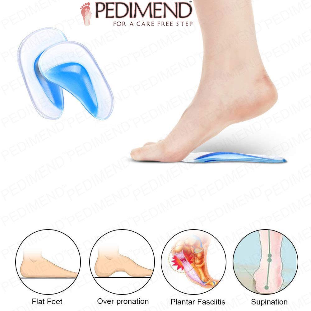 Pedimendtm 3 paia ortopediche inserti per archi caduti | arco pronazione supporti per piedi piatti | silica gel Foot Pad cuscino | soletta Ortottiche neuroma di Morton ammortizzatore